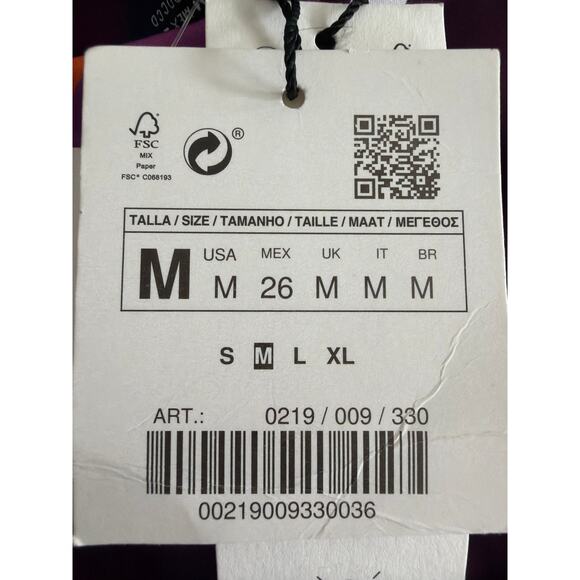 ZARA // Retro Printed Swimming Strapless Purple Open Back One Piece Swimsuit - Picture 8 of 8